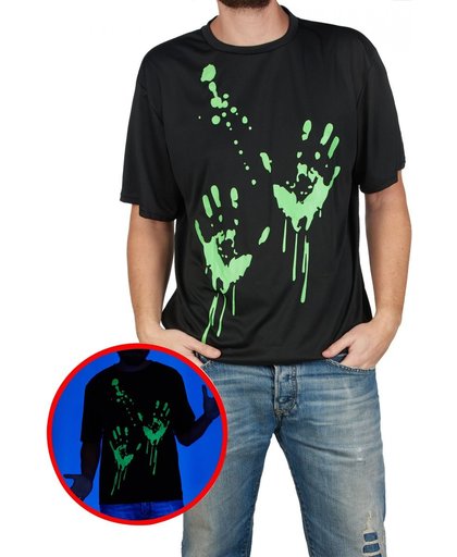 Fosforescerende handen t-shirt voor volwassenen - Verkleedkleding