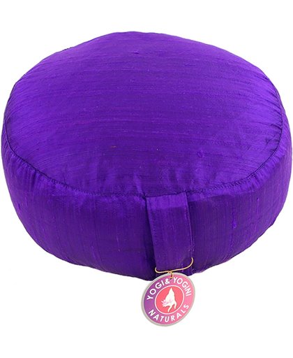 Meditatiekussen violet ruwe zijde (33x17cm)