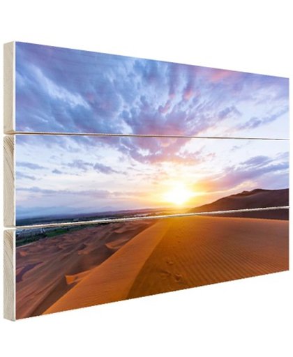 FotoCadeau.nl - Woestijn tijdens zonsopkomst Hout 30x20 cm - Foto print op Hout (Wanddecoratie)
