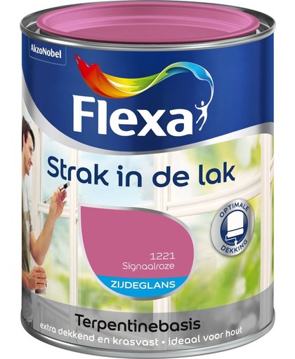 Flexa Strak In De Lak Zijdeglans - Signaalroze - 0,75 liter