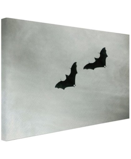 FotoCadeau.nl - Twee vleermuizen in vlucht Canvas 80x60 cm - Foto print op Canvas schilderij (Wanddecoratie)