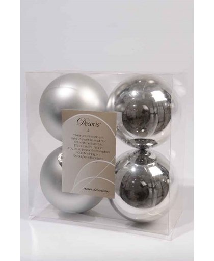 Kerstballen kunststof 10cm zilver
