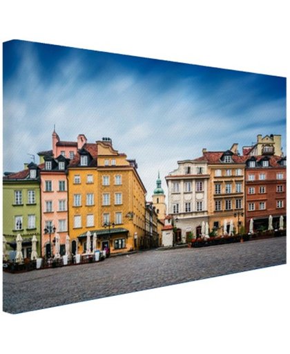 FotoCadeau.nl - Stadsplein Warschau Canvas 80x60 cm - Foto print op Canvas schilderij (Wanddecoratie)