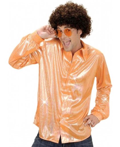 Glimmend oranje overhemd voor volwassenen - Verkleedkleding - One Size