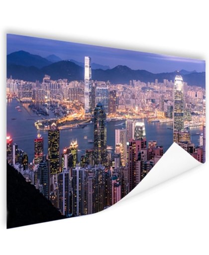 FotoCadeau.nl - Hong Kong verlichting Poster 180x120 cm - Foto print op Poster (wanddecoratie)