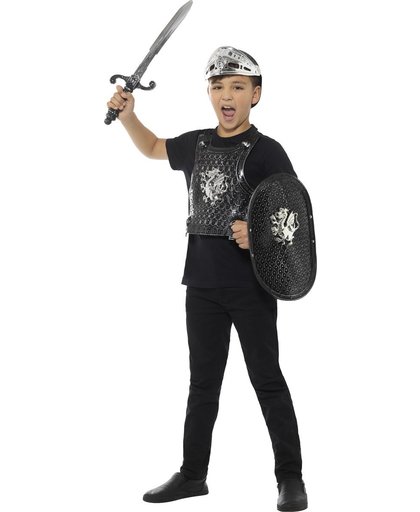 Zwarte luxe ridder set voor kinderen