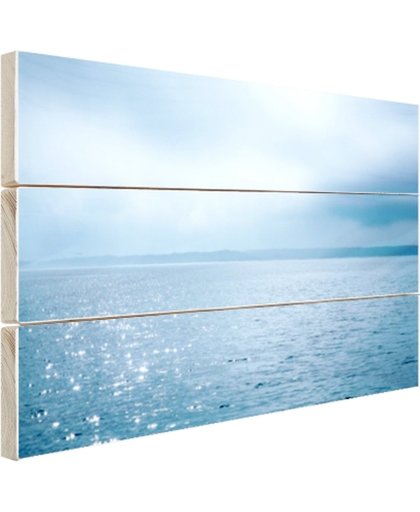 FotoCadeau.nl - Zonlicht weerspiegelt op de zee Hout 30x20 cm - Foto print op Hout (Wanddecoratie)