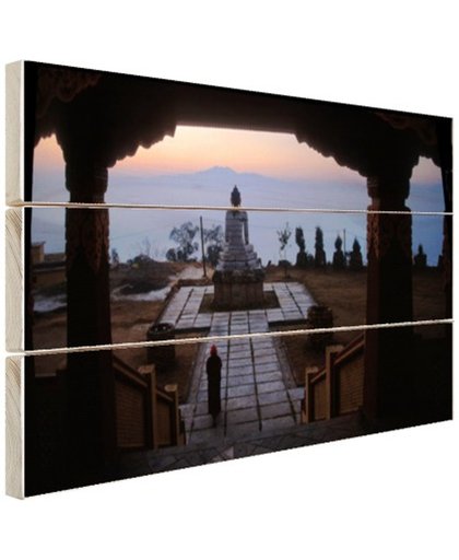FotoCadeau.nl - Klooster van Osel Ling Nepal Hout 80x60 cm - Foto print op Hout (Wanddecoratie)
