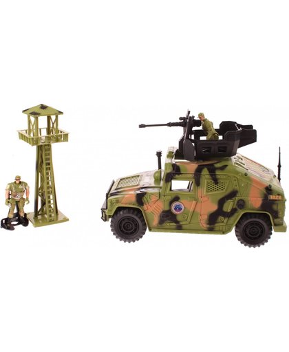 Eddy Toys Speelset Military Series Tankauto En Wachttoren 27 Cm Groen