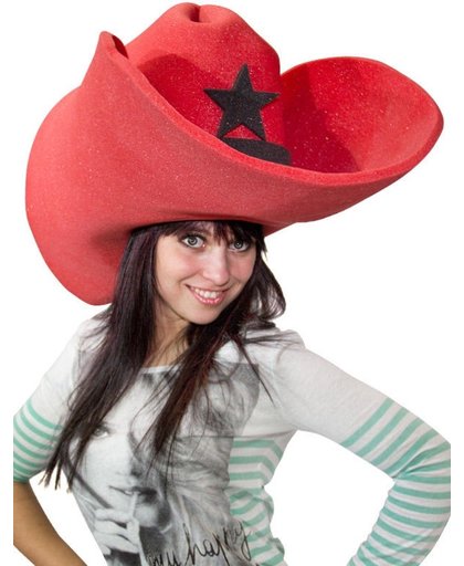 Enorme rode cowboy hoed voor volwassenen