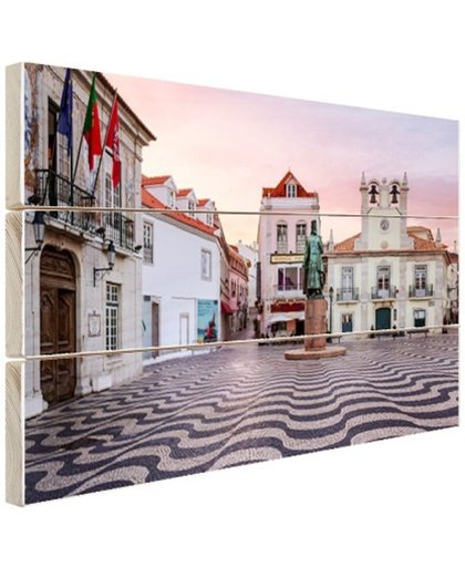 FotoCadeau.nl - Stadsplein Lissabon Hout 30x20 cm - Foto print op Hout (Wanddecoratie)