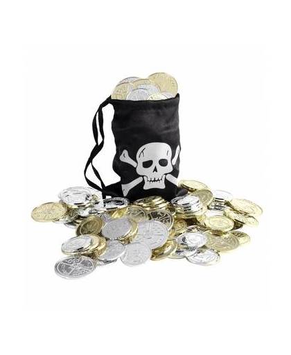 Zwarte piraten buidel met munten