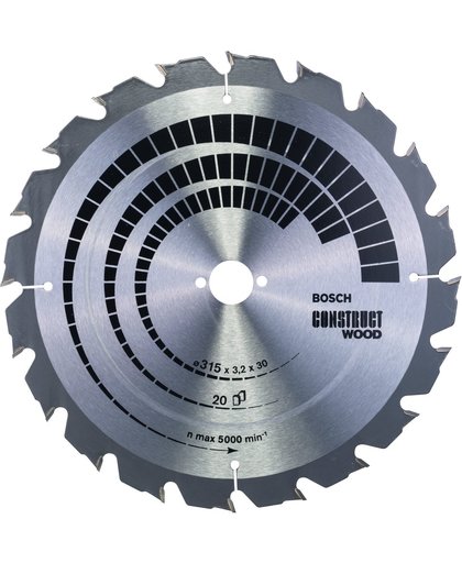 Bosch - Cirkelzaagblad Construct Wood 315 x 30 x 3,2 mm, 20