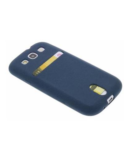 Blauwe tpu siliconen card case voor de samsung galaxy s3 / neo