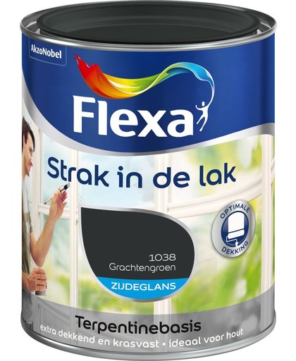 Flexa Strak In De Lak Zijdeglans - Grachtengroen - 0,25 liter