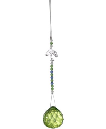 Kristalhanger glas Tree of Life Groen 15cm