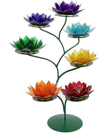 Chakra Lotus display groen + 21 lotus sfeerlichten
