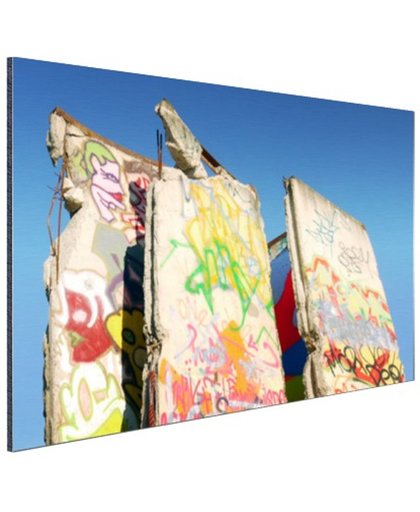 FotoCadeau.nl - Stukken van de Berlijnse muur Aluminium 90x60 cm - Foto print op Aluminium (metaal wanddecoratie)