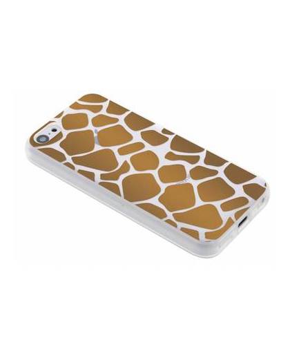Bruin dierenprint design giraffe tpu hoesje voor de iphone 5c