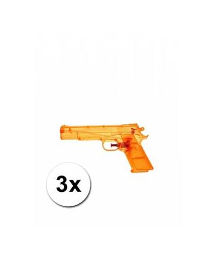 3 speelgoed waterpistolen oranje 20 cm