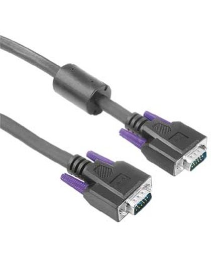 Hama Monitor VGA Con. Cable, 15-pin HDD - 15-pin HDD Male Plug, Black, 3 m 3m VGA (D-Sub) VGA (D-Sub) Zwart VGA kabel