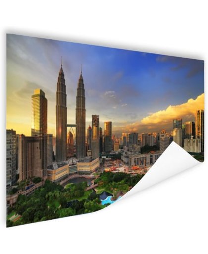 FotoCadeau.nl - Kuala Lumpur stadscentrum zonsondergang Poster 120x80 cm - Foto print op Poster (wanddecoratie)