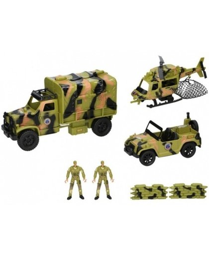 Speelgoed leger / army set met voertuigen en soldaten 8-delig