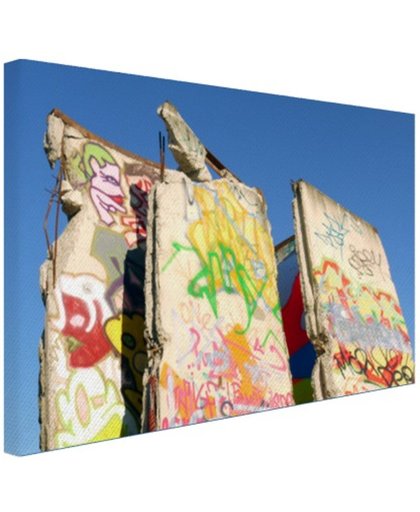 FotoCadeau.nl - Stukken van de Berlijnse muur Canvas 80x60 cm - Foto print op Canvas schilderij (Wanddecoratie)