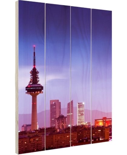 FotoCadeau.nl - De torens van Madrid Hout 60x80 cm - Foto print op Hout (Wanddecoratie)
