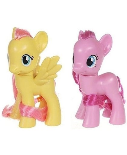 2x My Little Pony speelfiguren set Fluttershy/Pinkie Pie 8 cm