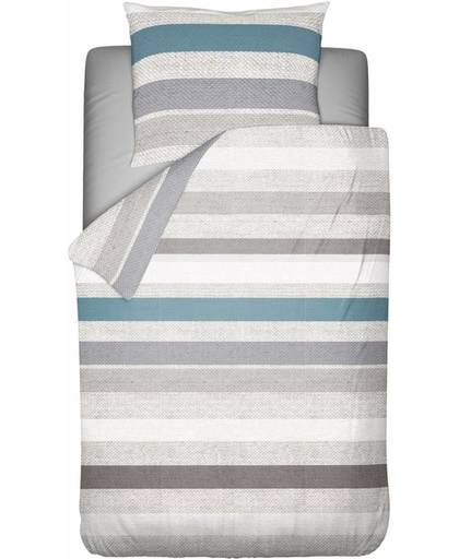 Wake up! Bedding Dekbedovertrek Pastel Stripe 140x220cm - Microvezel - Blauw