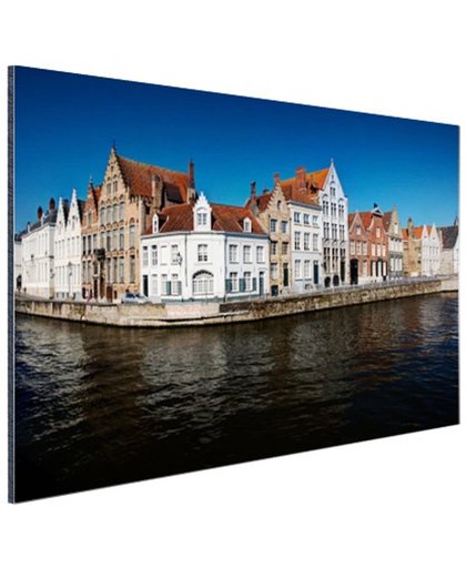 FotoCadeau.nl - Huizen langs een kanaal Aluminium 90x60 cm - Foto print op Aluminium (metaal wanddecoratie)