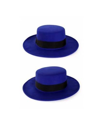 Blauwe spaanse hoed met band