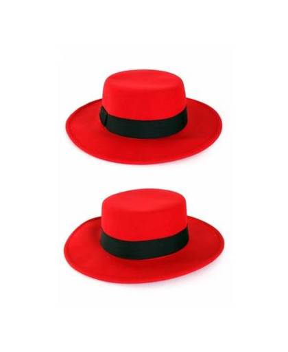 Rode spaanse hoed met band