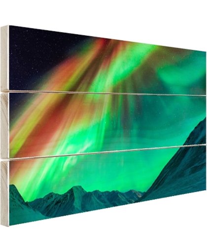 FotoCadeau.nl - Gigantisch noorderlicht in Alaska Hout 120x80 cm - Foto print op Hout (Wanddecoratie)