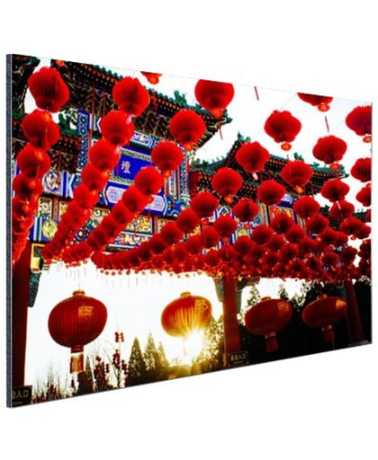 FotoCadeau.nl - Lampionnen in Peking China Aluminium 30x20 cm - Foto print op Aluminium (metaal wanddecoratie)