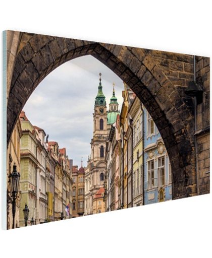 Historisch centrum Praag Glas 180x120 cm - Foto print op Glas (Plexiglas wanddecoratie)