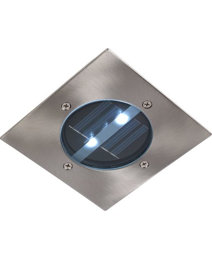 Lucide SOLAR - Grondspot Buiten - LED - 2x0,6W 6500K - IP44 - Mat chroom