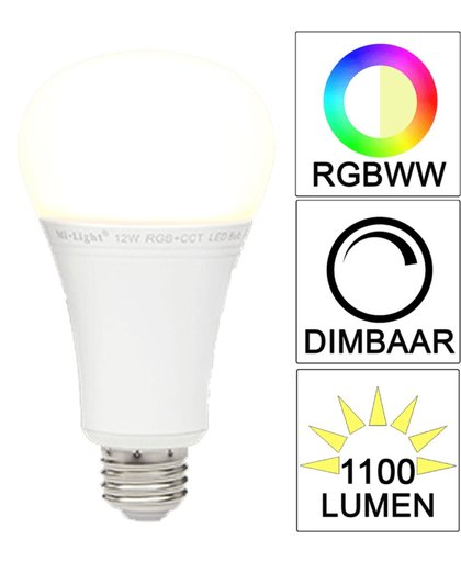 Milight Wifi led lamp RGBWW 12 Watt E27 fitting