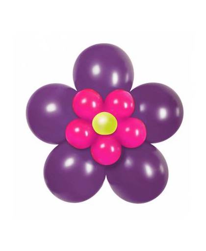 Doe het zelf ballon set bloem paars/roze