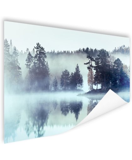 FotoCadeau.nl - Bos omringd door mist Poster 60x40 cm - Foto print op Poster (wanddecoratie)