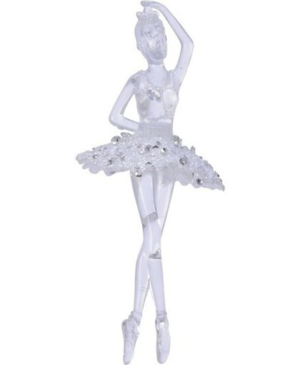 Transparante ballerina kerstversiering hangdecoratie 17 cm