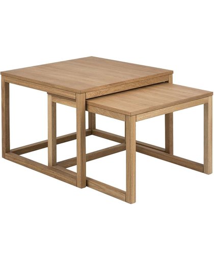24Designs Woodie Salontafel Set - 70x70x50 - Eiken