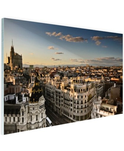 Gran Via Madrid Glas 180x120 cm - Foto print op Glas (Plexiglas wanddecoratie)