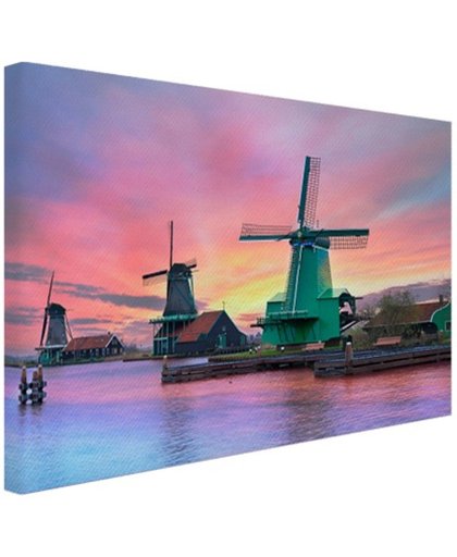 FotoCadeau.nl - Amsterdamse iconische windmolen Canvas 80x60 cm - Foto print op Canvas schilderij (Wanddecoratie)