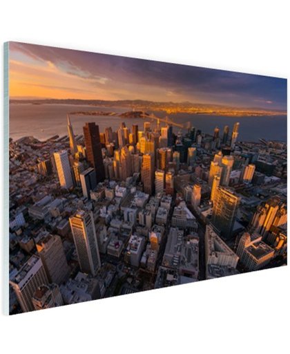 Luchtfoto San Francisco Glas 180x120 cm - Foto print op Glas (Plexiglas wanddecoratie)