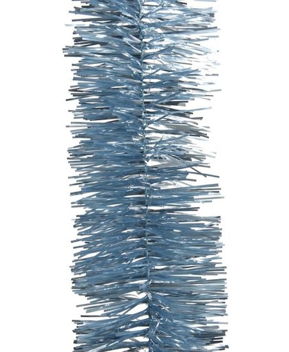2x IJsblauwe kerstversiering folie slinger 270 cm