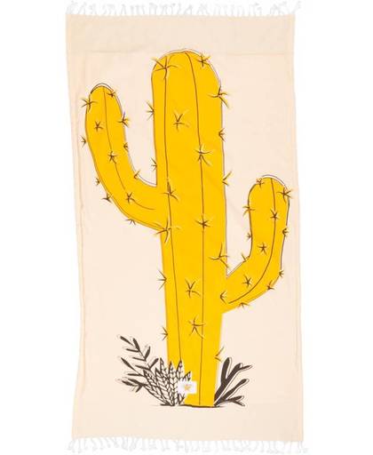 Mycha Ibiza – strandlaken – strandhanddoek – kikoy – cactus – geel – 100% katoen
