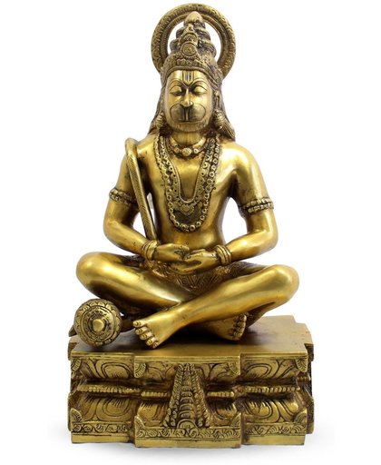 Beeld van zittende Hanuman (37 cm)
