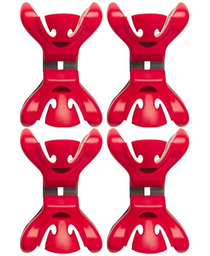 8x Slingers/decoratie ophangen slingerklemmen rood